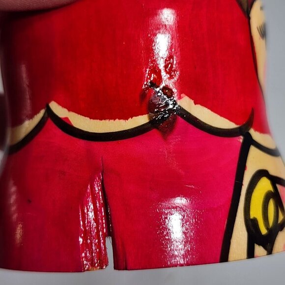 Hand Painted Russian Matryoshka Nesting Dolls Set Of 5 Red Floral Design Traditi - Picture 10 of 12